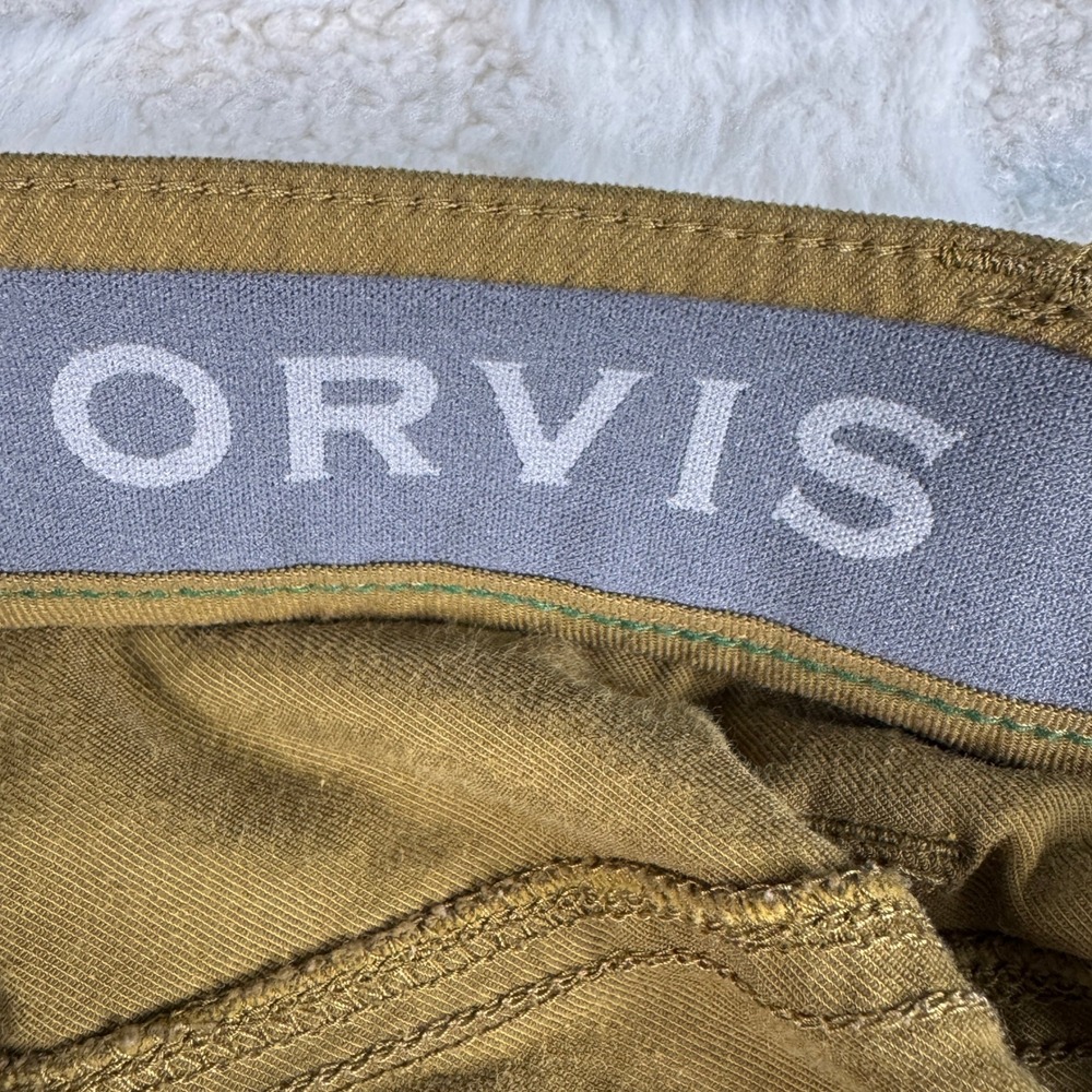 Orvis Mens Five Pocket Straight Leg Pants Brown Khaki Trust Your Fly 36x34 - Picture 10 of 13